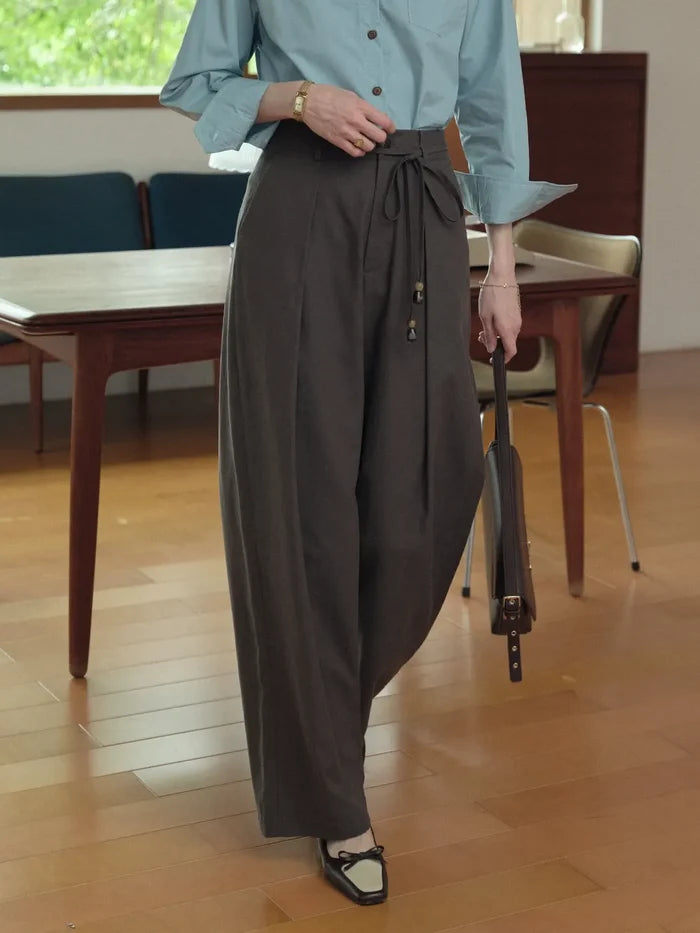 【Final Sale】Quincy Pleated Cotton Trousers