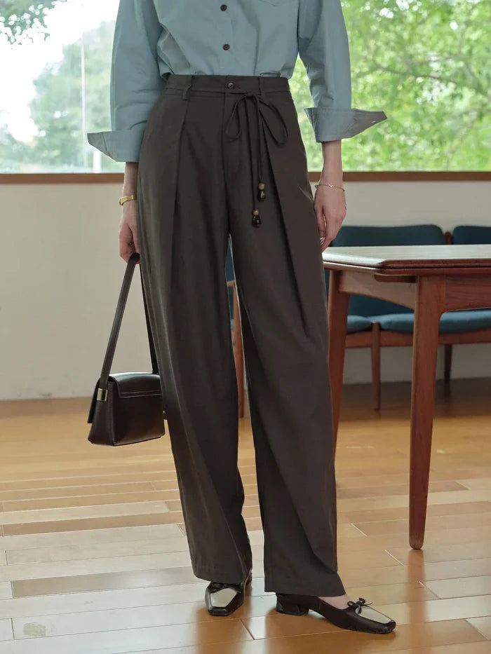 【Final Sale】Quincy Pleated Cotton Trousers