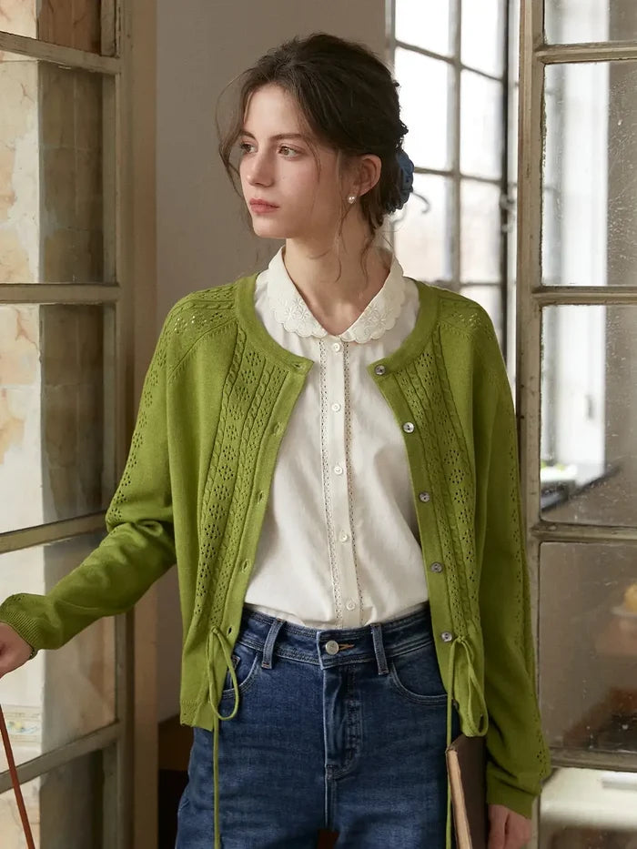 【Final Sale】Winifred Round Neck Linen Cardigan