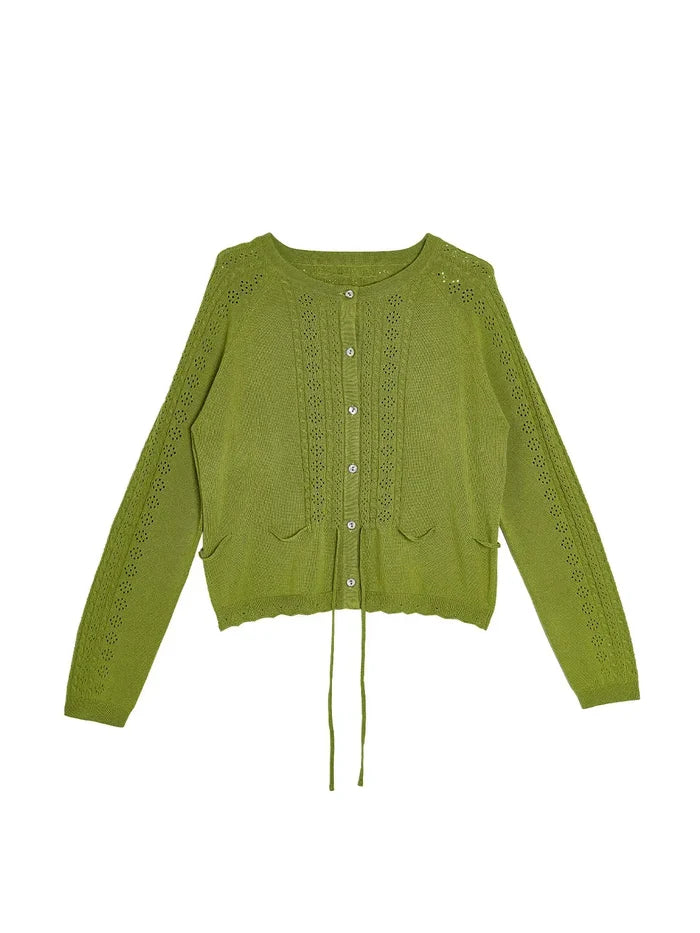 【Final Sale】Winifred Round Neck Linen Cardigan