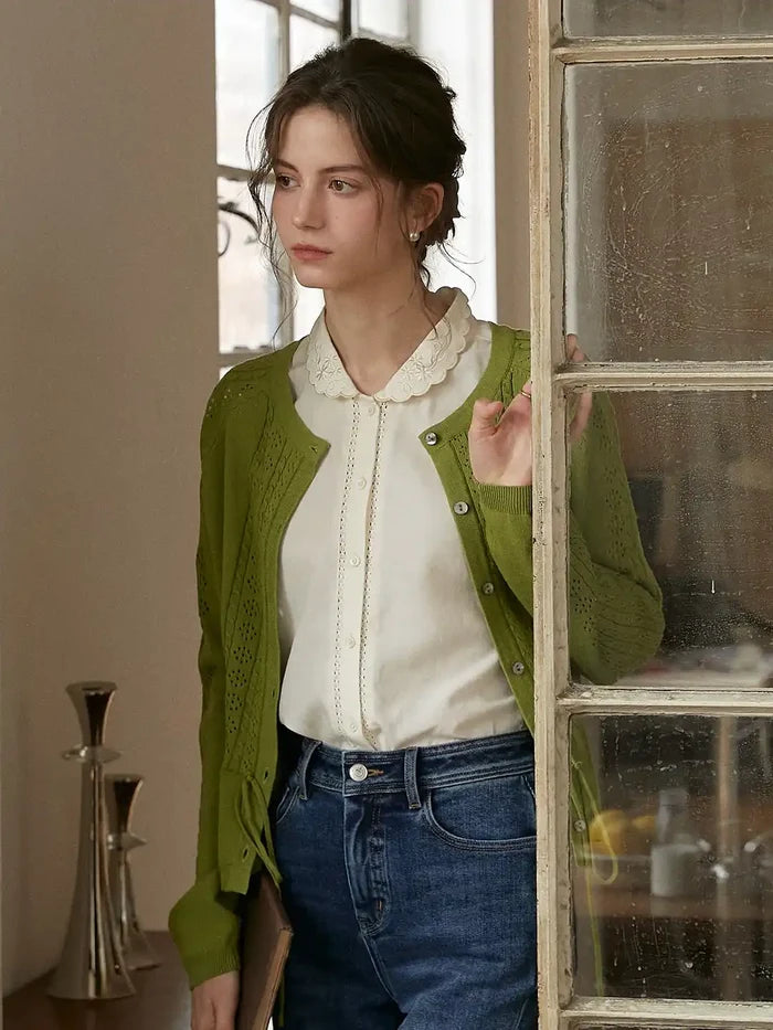 【Final Sale】Winifred Round Neck Linen Cardigan