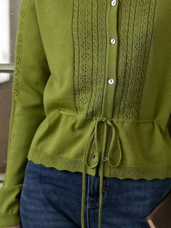【Final Sale】Winifred Round Neck Linen Cardigan