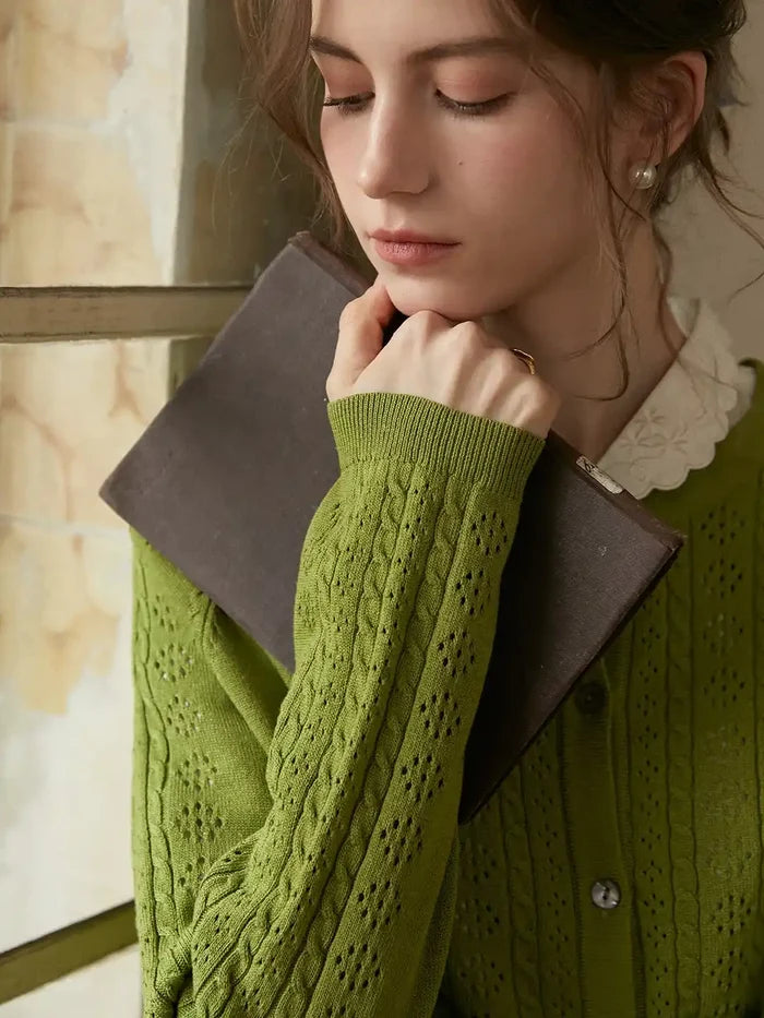 【Final Sale】Winifred Round Neck Linen Cardigan