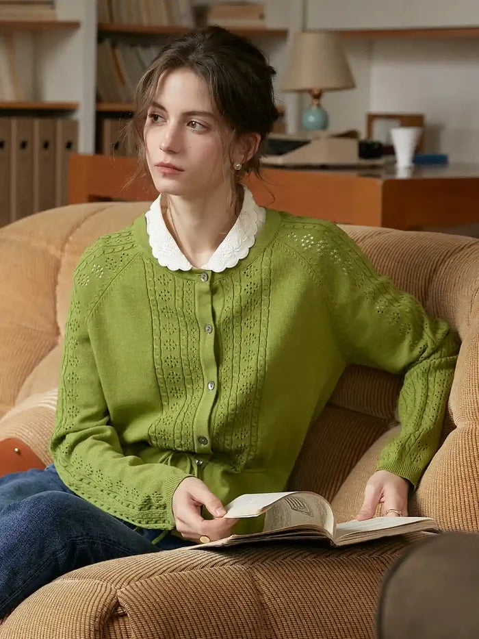 【Final Sale】Winifred Round Neck Linen Cardigan