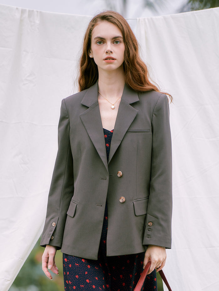 【Final Sale】Yvonne Notched Collar Single Breasted Casual Blazer