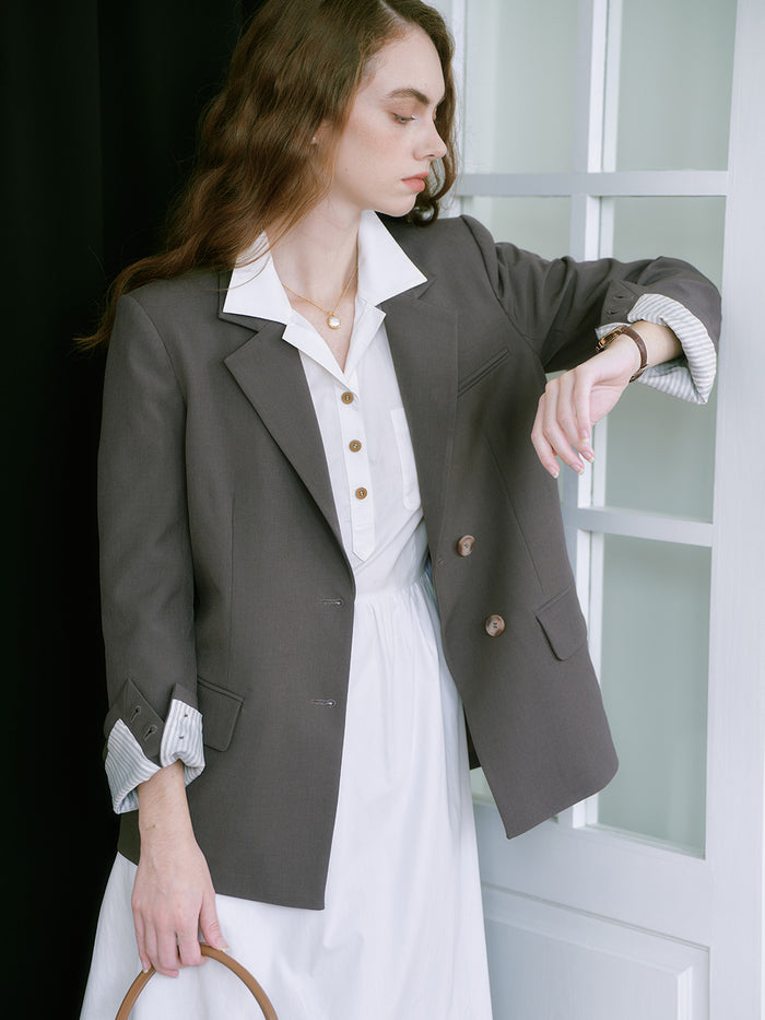【Final Sale】Yvonne Notched Collar Single Breasted Casual Blazer