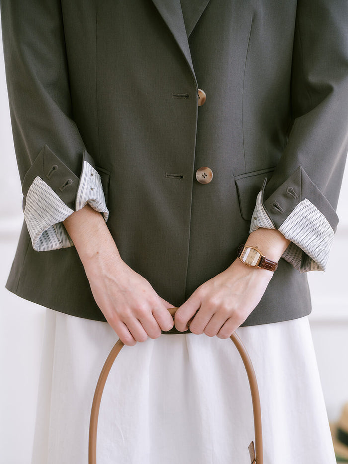 【Final Sale】Yvonne Notched Collar Single Breasted Casual Blazer