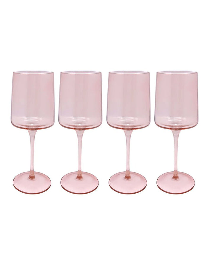 Fine Line Quartz with White Rim Wine Glass Set of 4 - Quartz