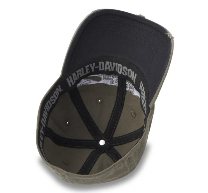 Flying Lap Distressed Stretch-Fit Basbeall Hat - Grape Leaf
