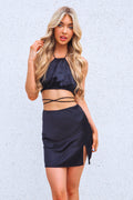 Freesia Satin Set - Black - Runway Goddess