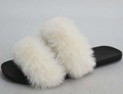 Full Moon-15- Double Fur Strap Slides | Swagg Boutique LLC.