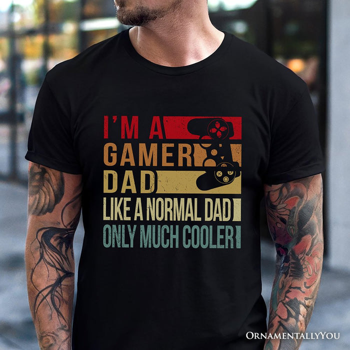 Gamer Dad Controller T-Shirt, Black Funny Tee for Cool Fathers T-Shirts OrnamentallyYou