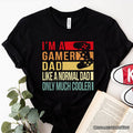 Gamer Dad Controller T-Shirt, Black Funny Tee for Cool Fathers T-Shirts OrnamentallyYou Black XS