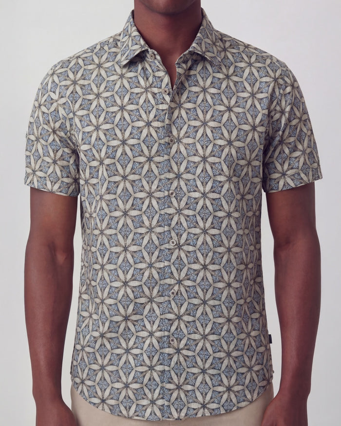 GEORGE TRIBAL NATURAL MENS PRINTED SHIRT