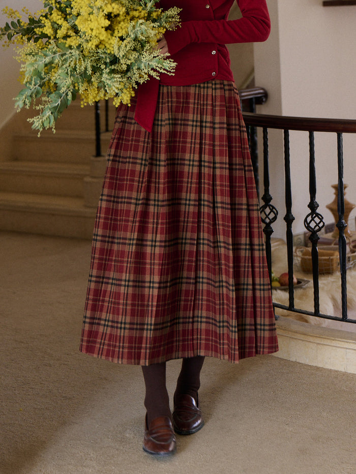 Georgina A-Line Plaid Skirt