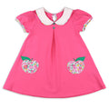 Girls Apple Pocket Dress - Razzleberry