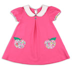 Girls Apple Pocket Dress - Razzleberry