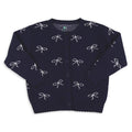 Girls Bow Sweater - Navy - navy girls bow sweater matching outerwear shrimp and grits kids clothing