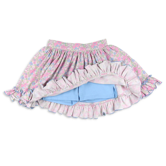 Girls Flowy Skort - Blushing Blooms