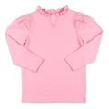 Girls Ruffle Neck Top - Ballet Pink