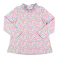 Girls Ruffle Neck Top - Blushing Blooms