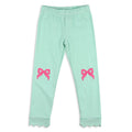 Girls Scallop Leggings - Green Stripe