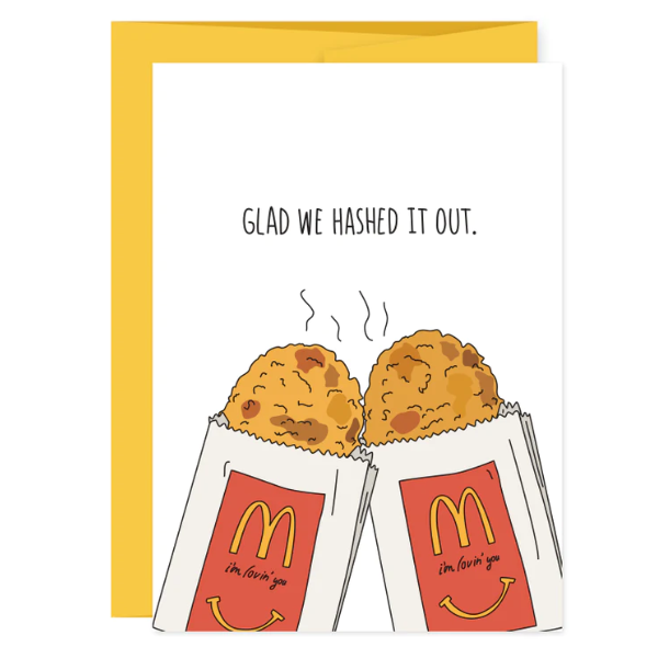 Glad We Hashed It Out Greeting Card