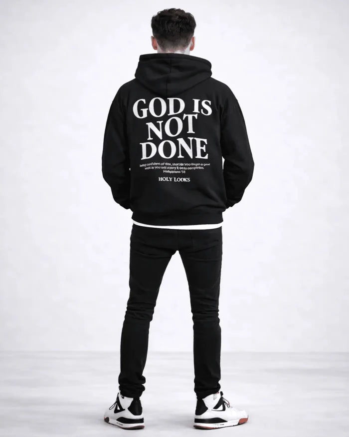 God Is Not Done Hoodie Black - Holy Looks