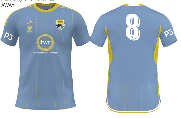 GOLD COAST UNITED Youth Competition 25 Away Jersey (JD7373-477-2394-GUY4) GOLD COAST UNITED Adidas Club Zone