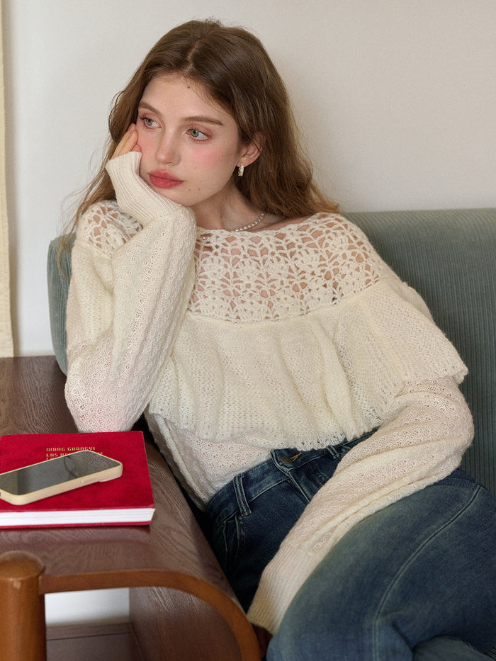 Gracelynn Round Neck Embroidery Sweater