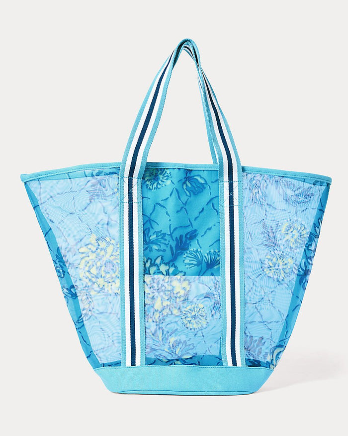 Lilly Pulitzer - Gwp Mesh Tote - Bellevue Blue Breakers Beach