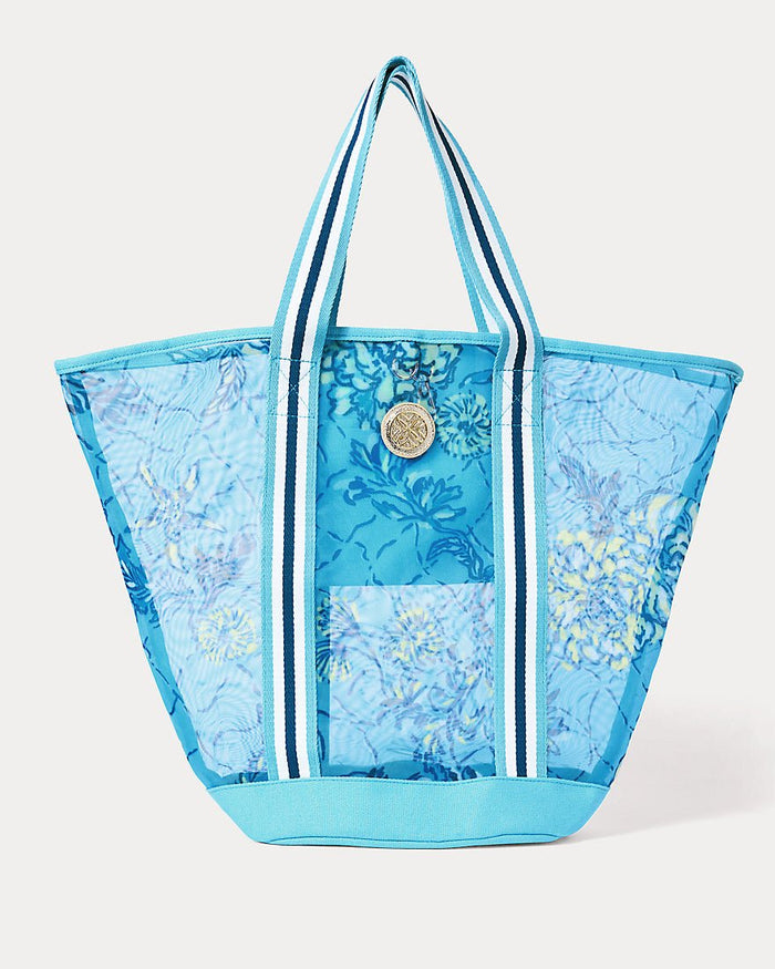 Lilly Pulitzer - Gwp Mesh Tote - Bellevue Blue Breakers Beach