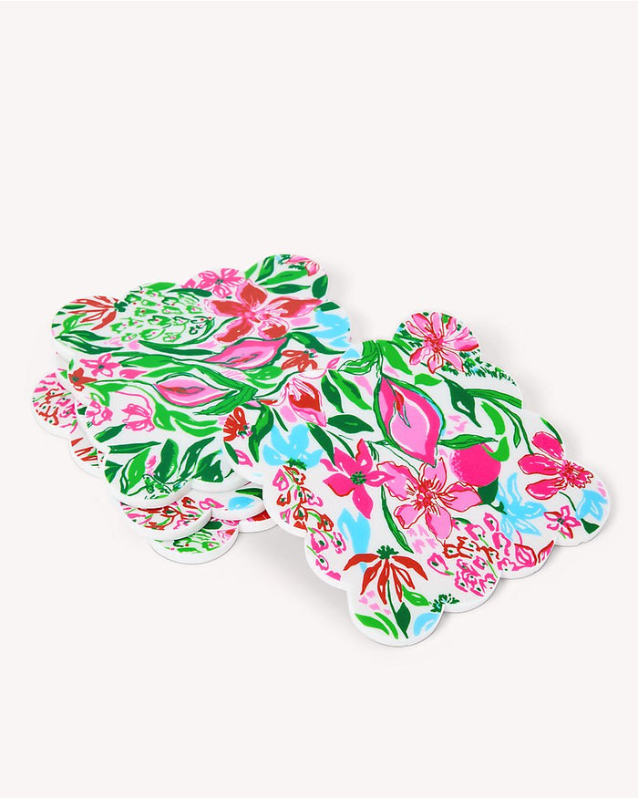 Lilly Pulitzer - Gwp Set Of 4 Coasters - Multi Glowing Gardens