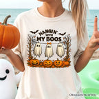 Hanging with My Boos Ghost T-Shirt, Funny Halloween Spooky Season Tee T-Shirts OrnamentallyYou