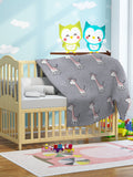 Happy Giraffe Knitted AC Blanket/Quilt for Baby - Full View