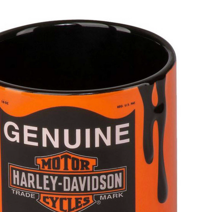 Harley-Davidson® Oil Can Bar & Shield Logo 18 oz. Ceramic Coffee Mug - Orange
