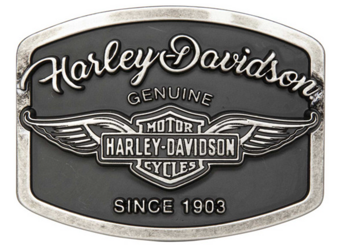 Harley-Davidson® Women's B&S Genuine Wings Belt Buckle - Antique Nickle Finish