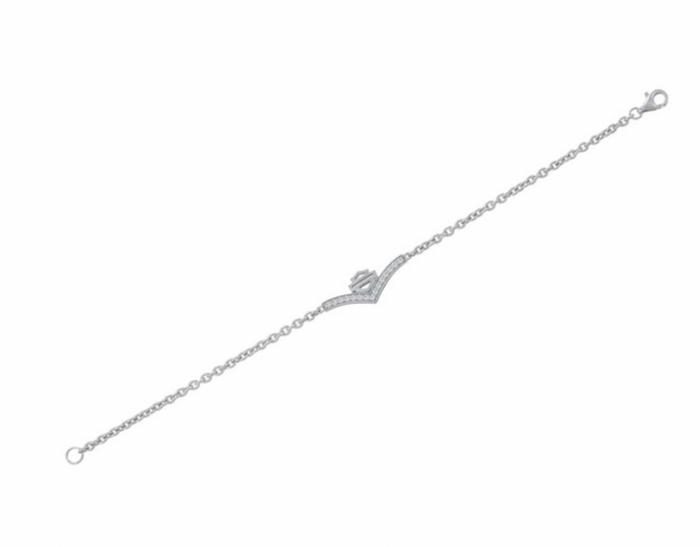 Harley-Davidson® Women's Chevron Embellished B&S Chain Bracelet, Silver