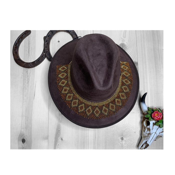 Hat with Beaded Hatband