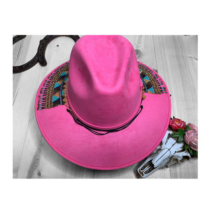 Hat with Beaded Hatband