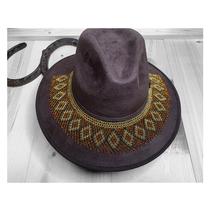Hat with Beaded Hatband