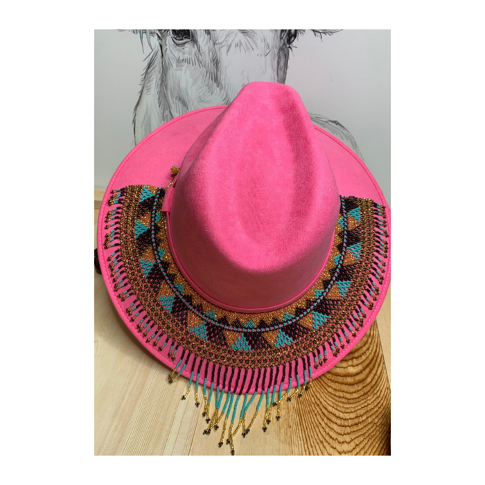 Hat with Beaded Hatband