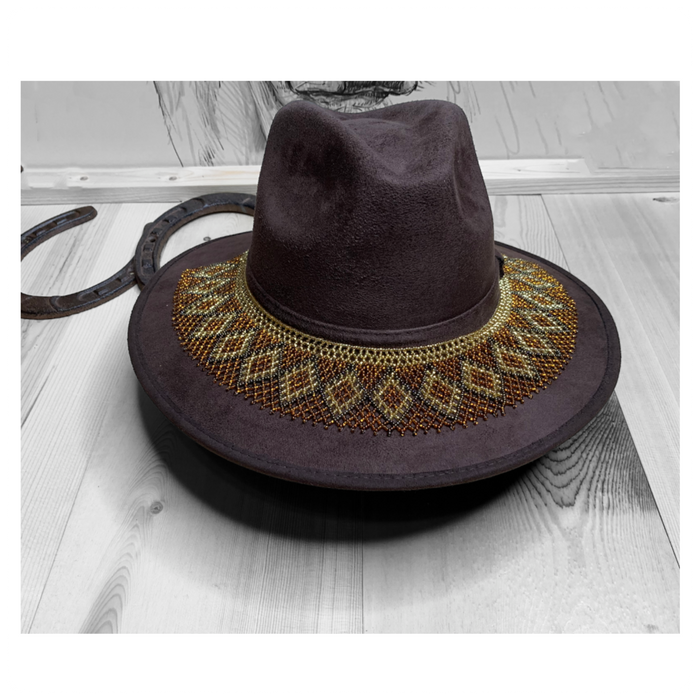 Hat with Beaded Hatband
