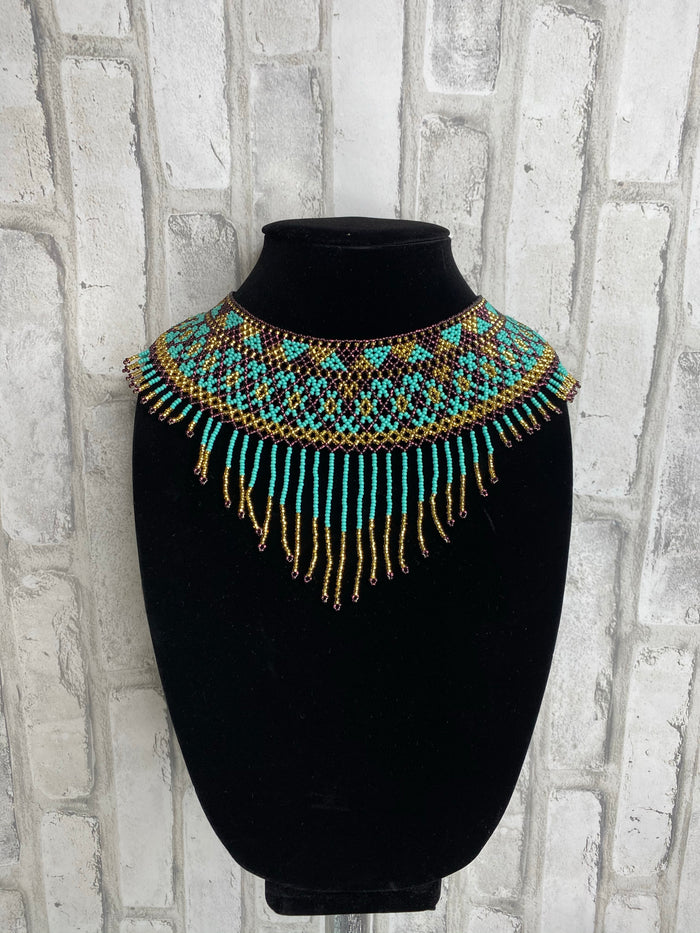 Hat with Beaded Hatband