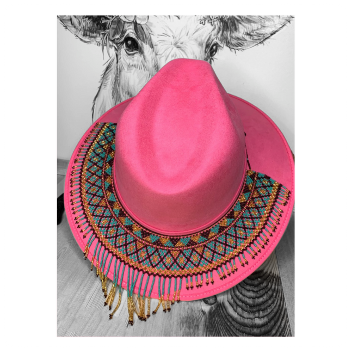 Hat with Beaded Huichol Hatband