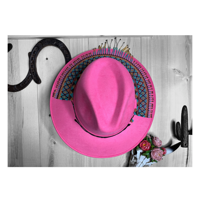 Hat with Beaded Huichol Hatband