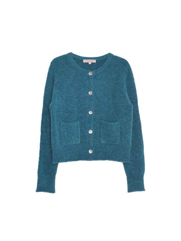 Hattie Round Neck Pocket Wool Cardigan