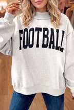 High Neck GAMEDAY/ FOOTBALL Double Side Printed Reversible Sweatshirt – Light Grey