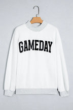High Neck GAMEDAY/ FOOTBALL Double Side Printed Reversible Sweatshirt – Light Grey
