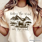 Highland Cow Isaiah 8:11-13 Christian T-Shirt, Follow the Word Not the Herd Bible Verse Western Tee T-Shirts OrnamentallyYou